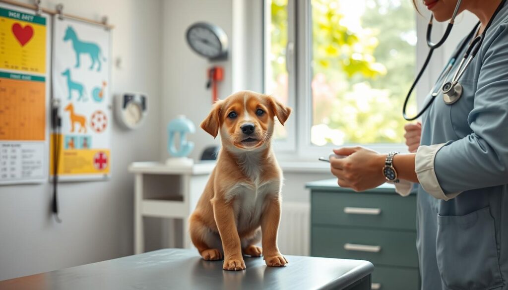 puppy veterinary examination